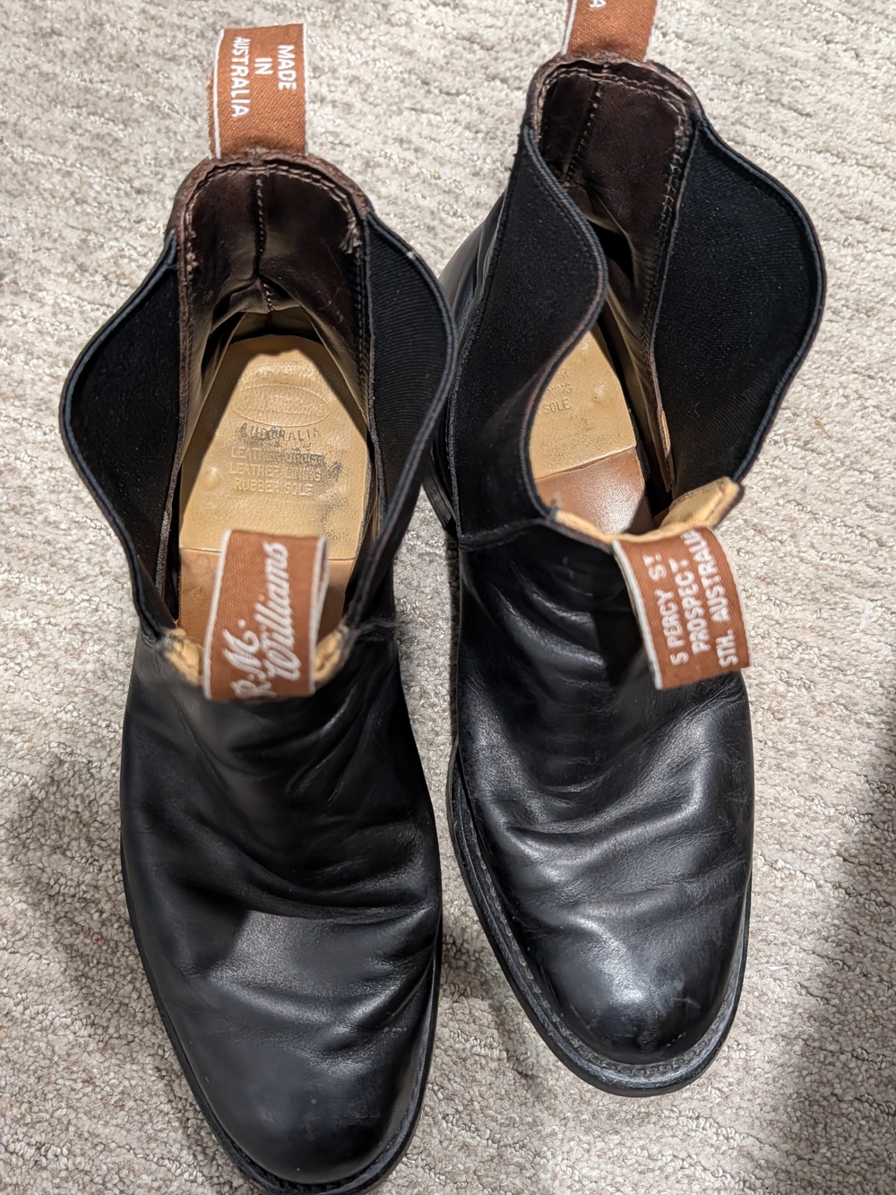 R.M. Williams Black Leather Chelsea Ankle Boots